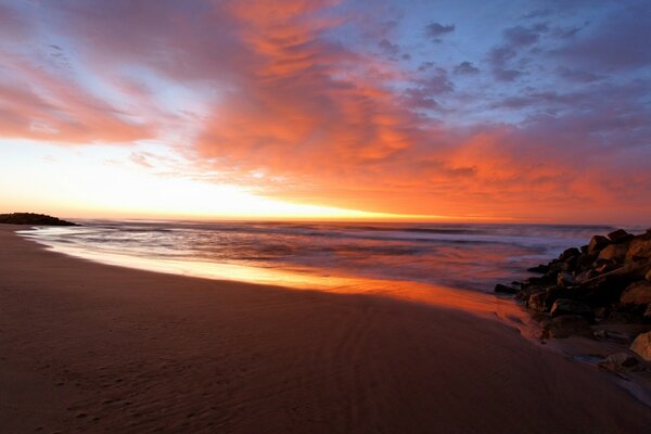 Sunset on the seashore