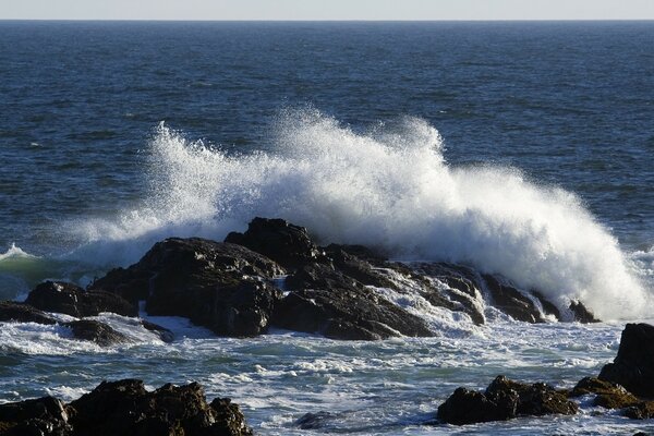 Ondas do mar. Mesa de trabalho bonita