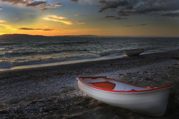 Sunset beach water