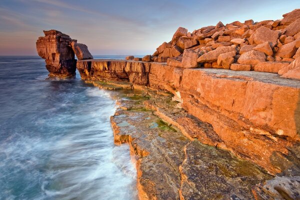 Majestic cliffs on the waters of the ocean