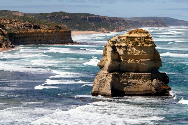 The sea coast with interesting natural compositions