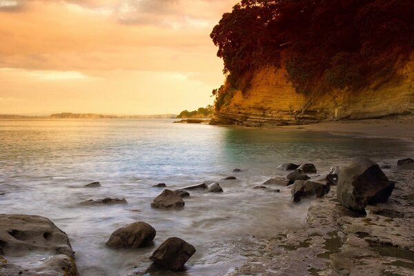 Coucher de soleil sur la plage