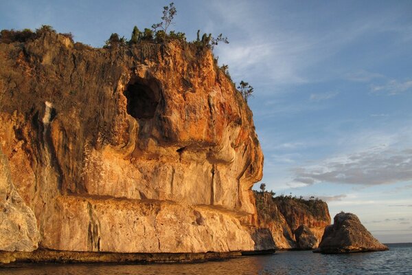 Sheer cliffs on the ocean