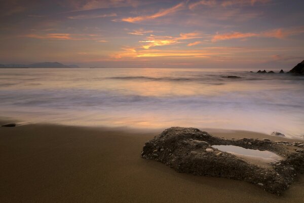 Coucher de soleil longue exposition