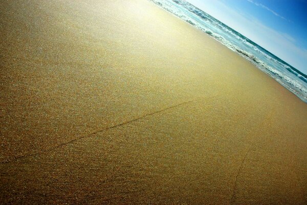 Sable lisse et lisse et mer