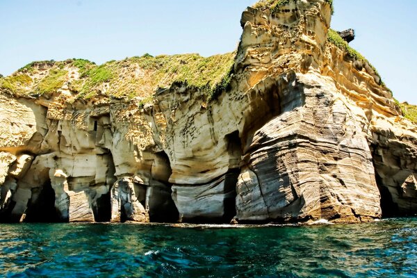 Rocks green sea nature