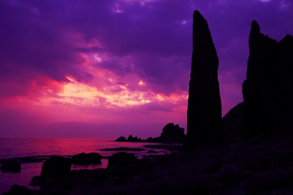 Stone sculptures - cosmic landscape