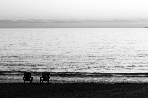 Privacy for two on the background of the sea