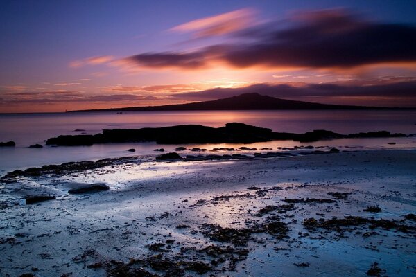 Twilight at sunset and the sea