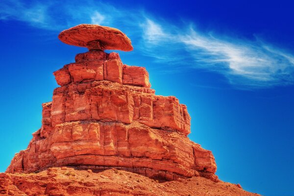 Unusual sandy building against the sky