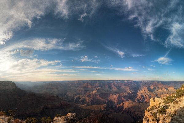 Landscape of the sky and rocky mountains