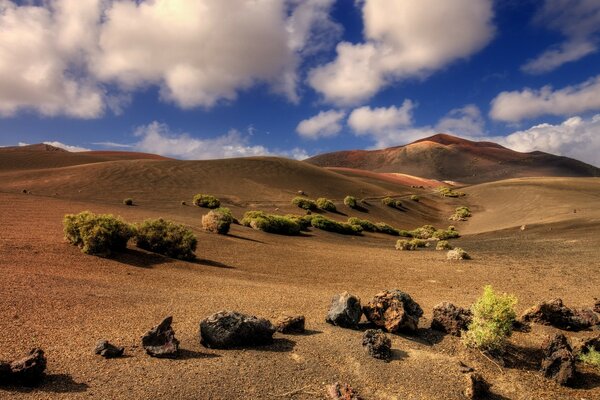 Beautiful mountain landscape with sand