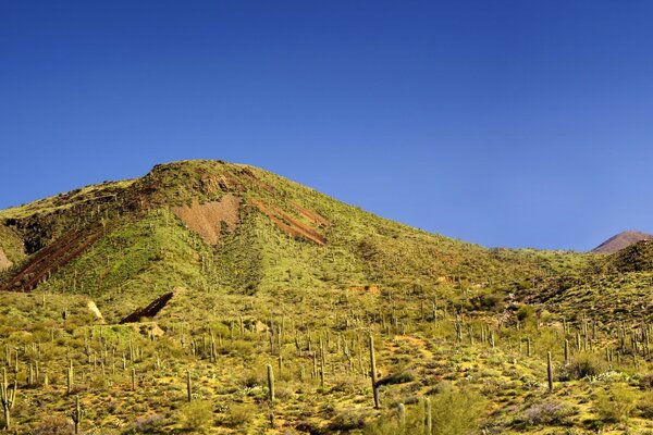 Paisagem deserta. Montanhas e céu