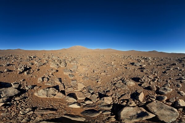 Dry desert landscape with sky