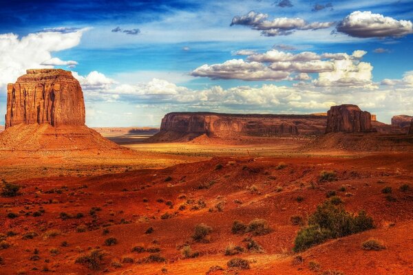 Geological uplands among the sandy desert