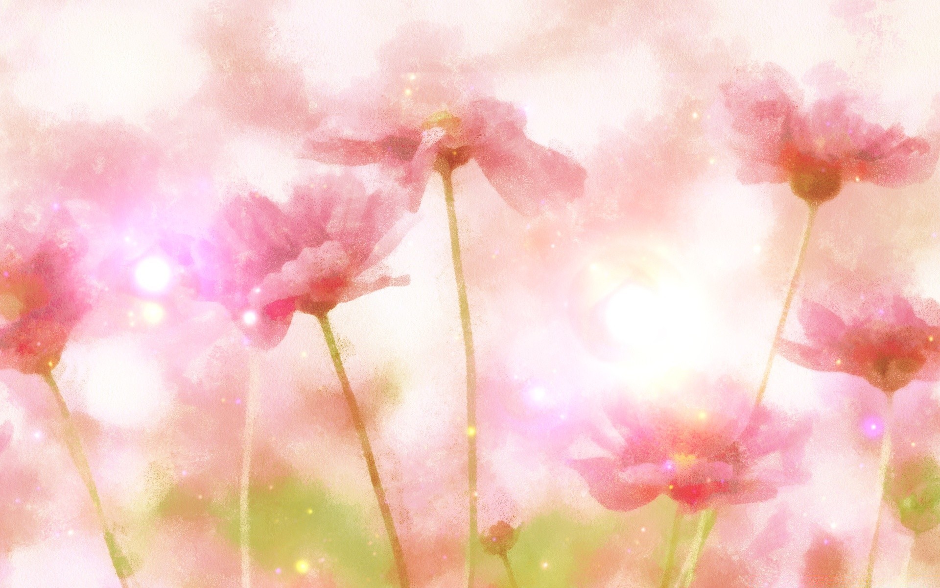 flowers flower nature desktop bright summer flora color abstract pastel beautiful floral blur decoration season petal leaf watercolor garden