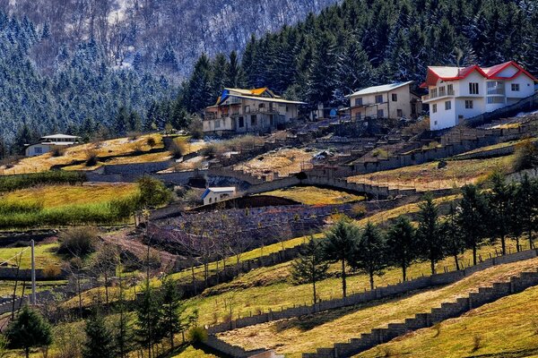 A house in beautiful nature in the mountains