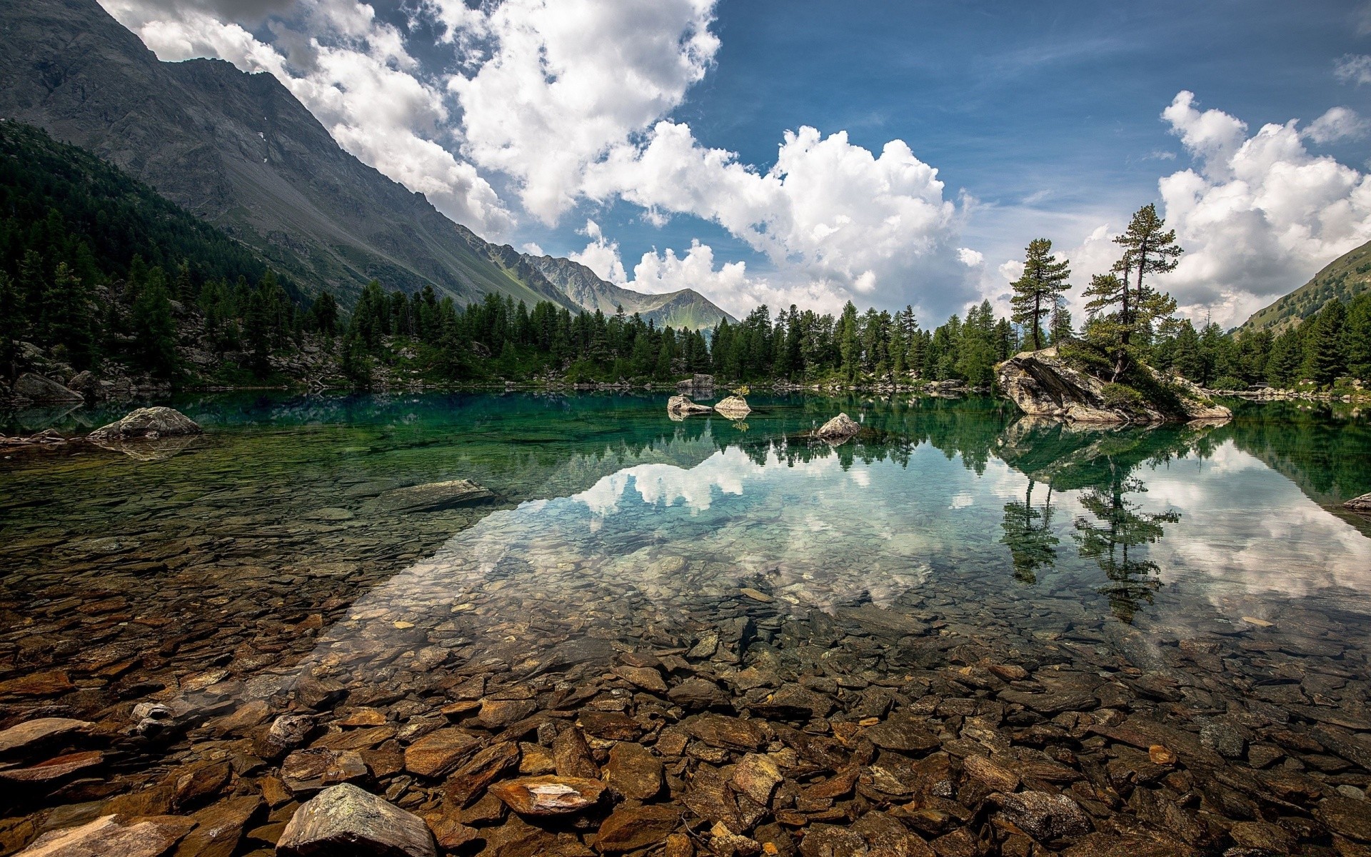 lake water mountain landscape nature travel outdoors sky reflection snow rock river scenic wood