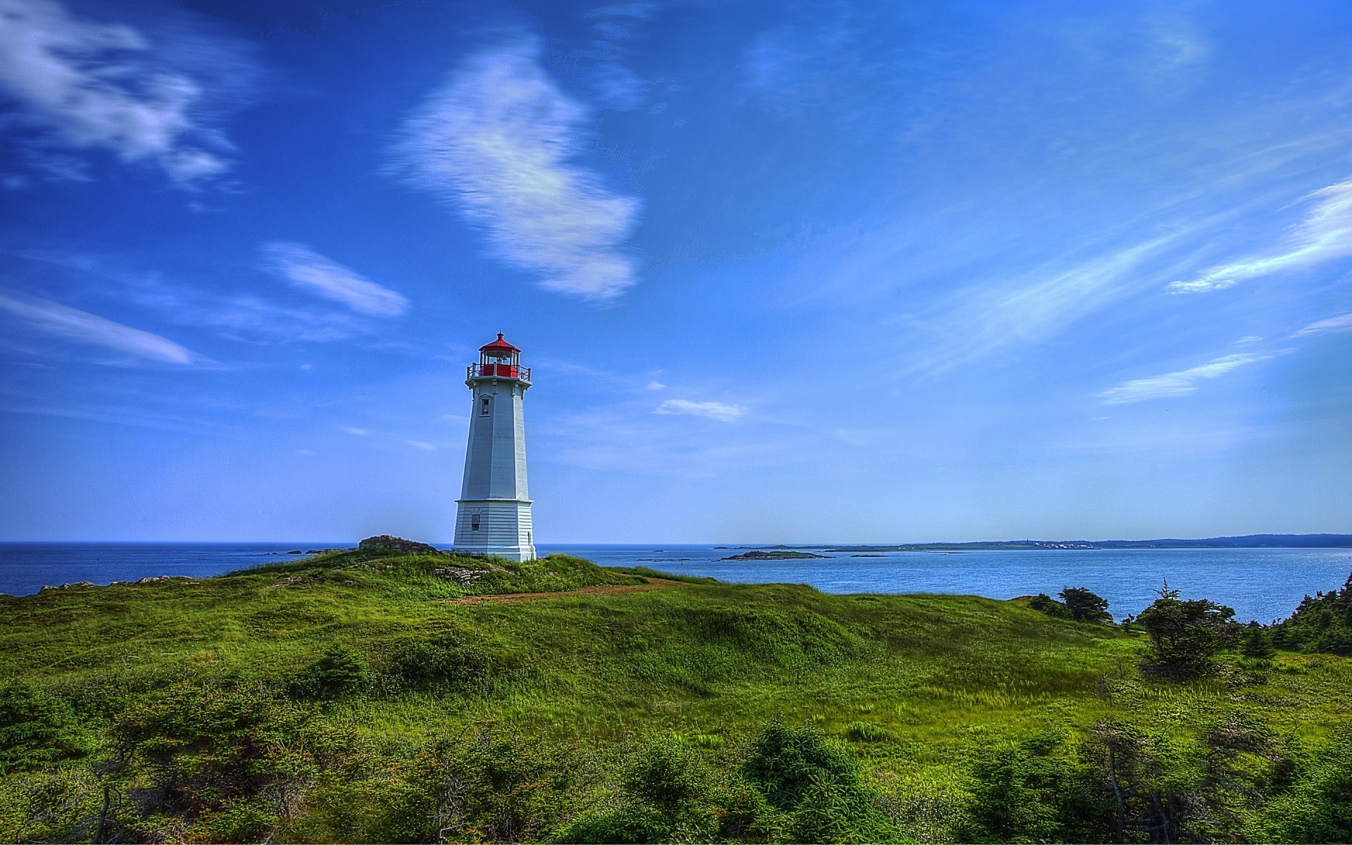 landscapes lighthouse sky seashore sea landscape water ocean nature beach travel grass outdoors guidance seascape summer island shore light