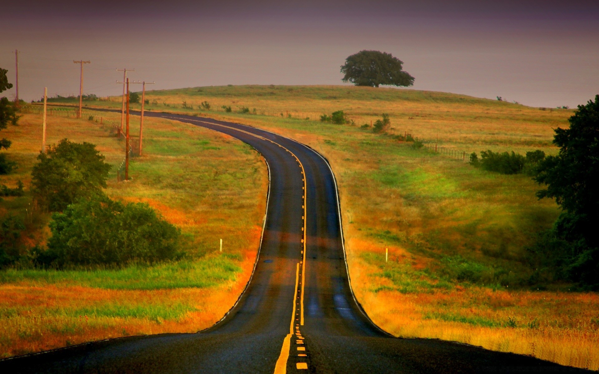 landscapes road landscape sky highway travel transportation system outdoors guidance sunset nature tree field