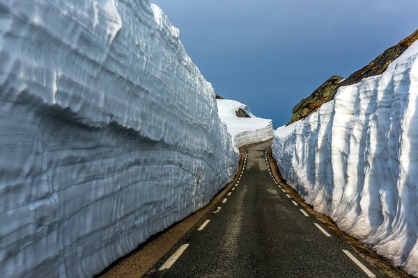 Winter landscape of snow and ice