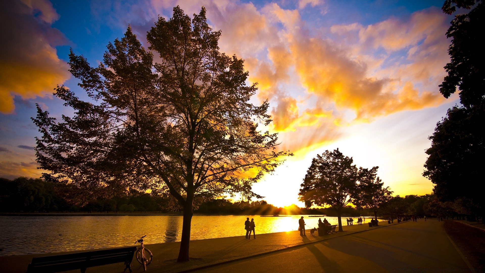 landschaft dämmerung sonnenuntergang baum wasser sonne abend see im freien dämmerung natur landschaft himmel gutes wetter reflexion reisen