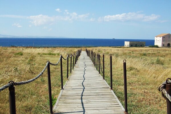 Der Weg führt zum Meer Sommer Schönheit Strandurlaub