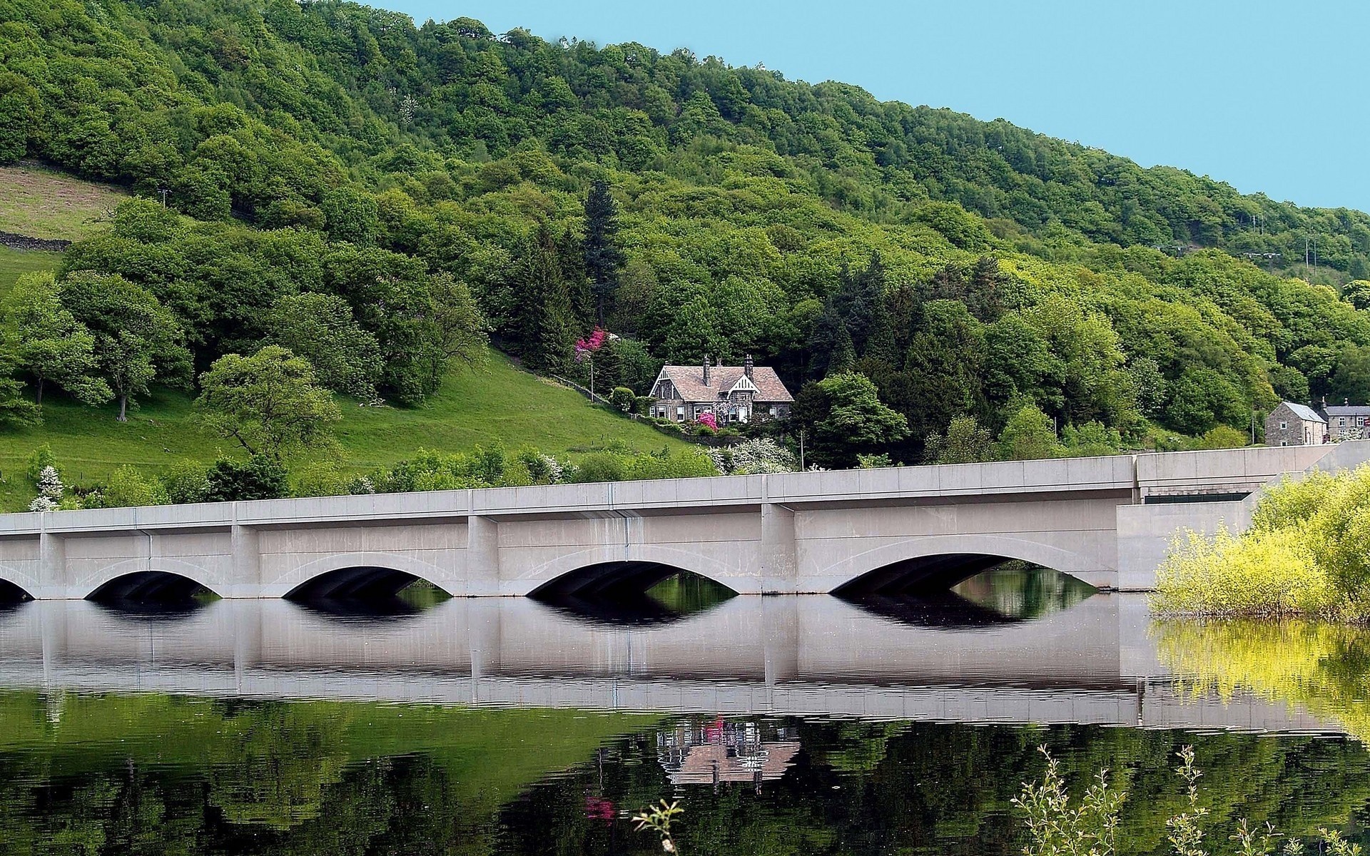 paisaje puente paisaje árbol viajes río agua naturaleza montaña escénico verano espectáculo cielo madera arquitectura al aire libre parque hierba turismo colina