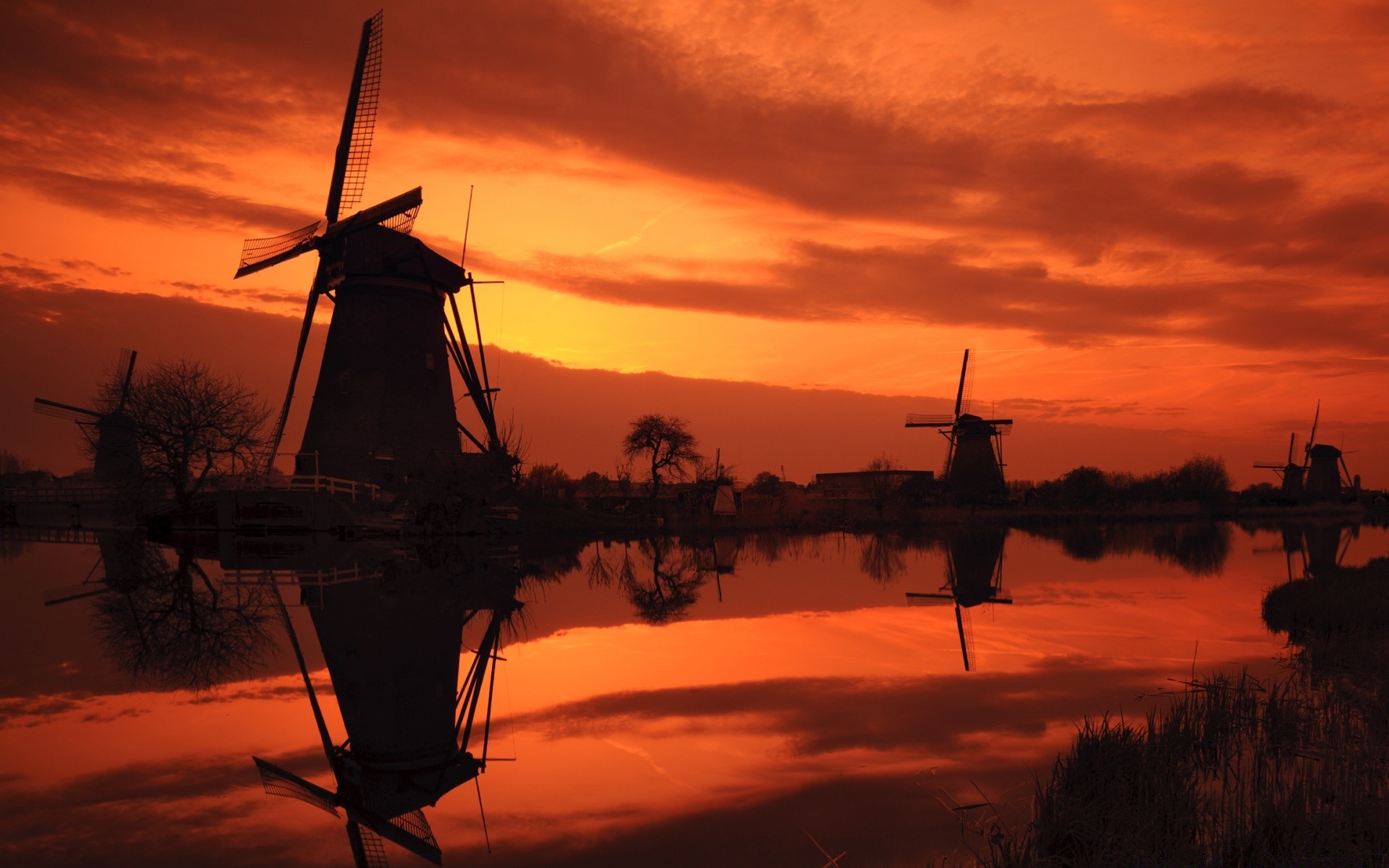 landscapes sunset windmill dawn wind silhouette sky water evening dusk backlit travel landscape grinder