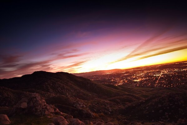 Landscape sky sunset Mountains beauty