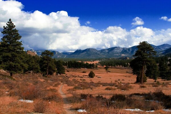 Paesaggio della natura solare di montagna