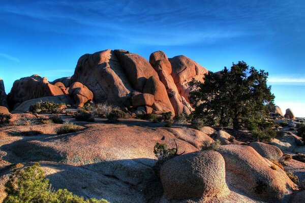 Red stones against the sky