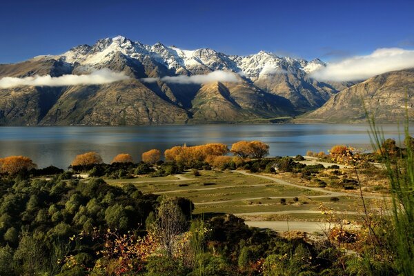 Nature. A mountain lake with a beautiful shore