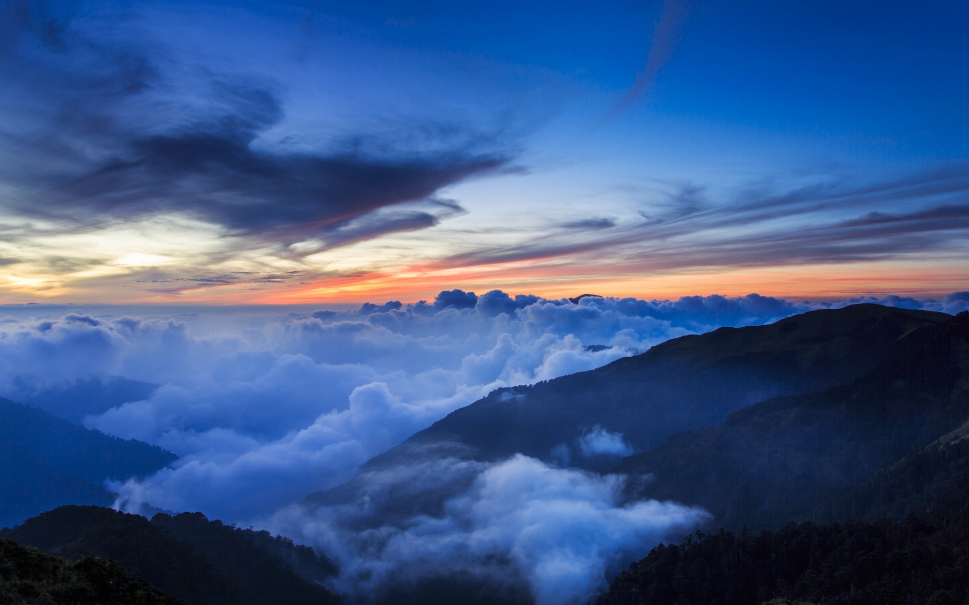 mountains sky sunset mountain landscape outdoors travel dawn nature evening fog water fair weather dusk snow