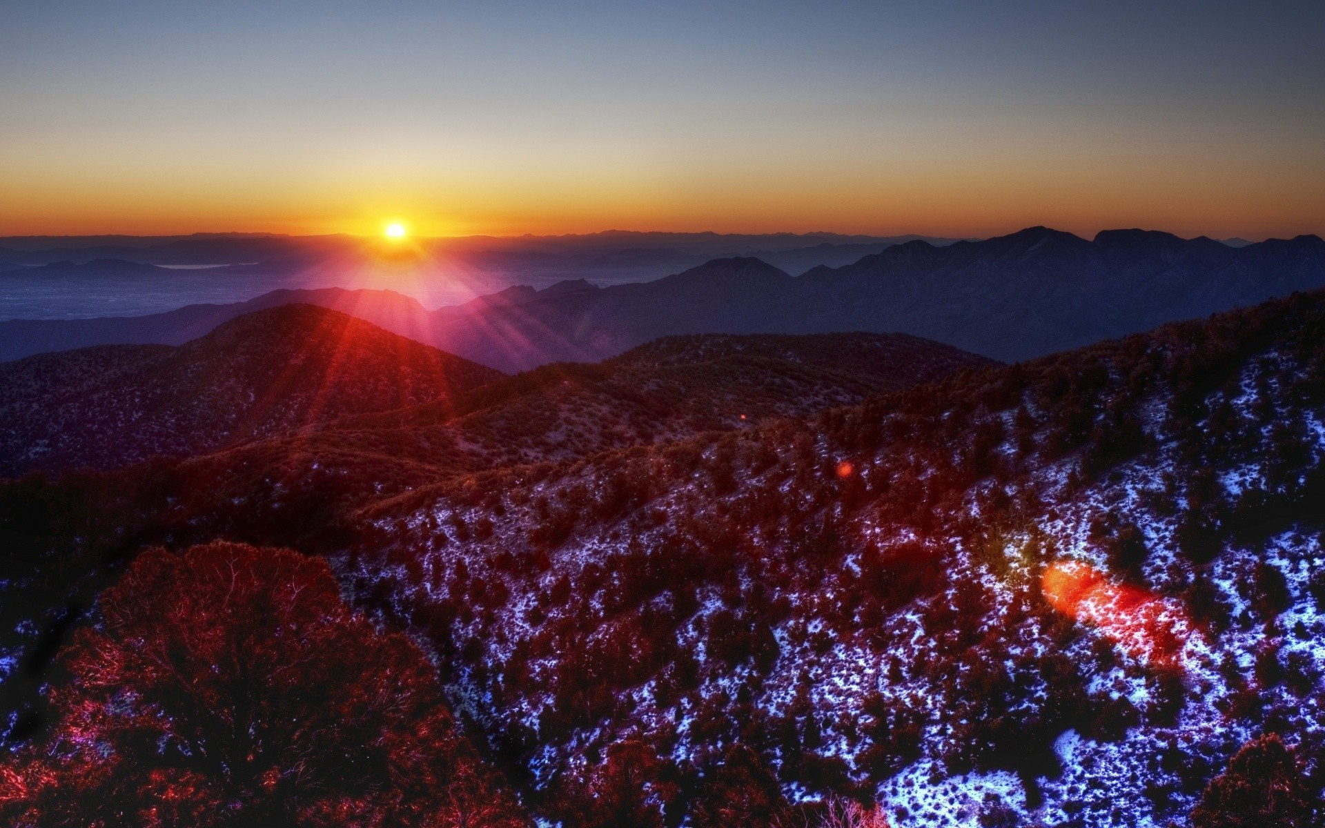 montañas paisaje puesta de sol montañas amanecer cielo noche nieve viajes naturaleza al aire libre anochecer