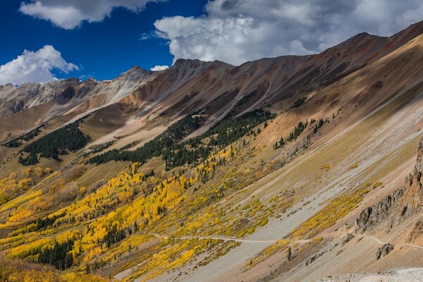 High mountains under a blue sky