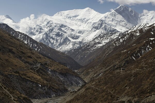 High mountains. Snow does not melt all year round