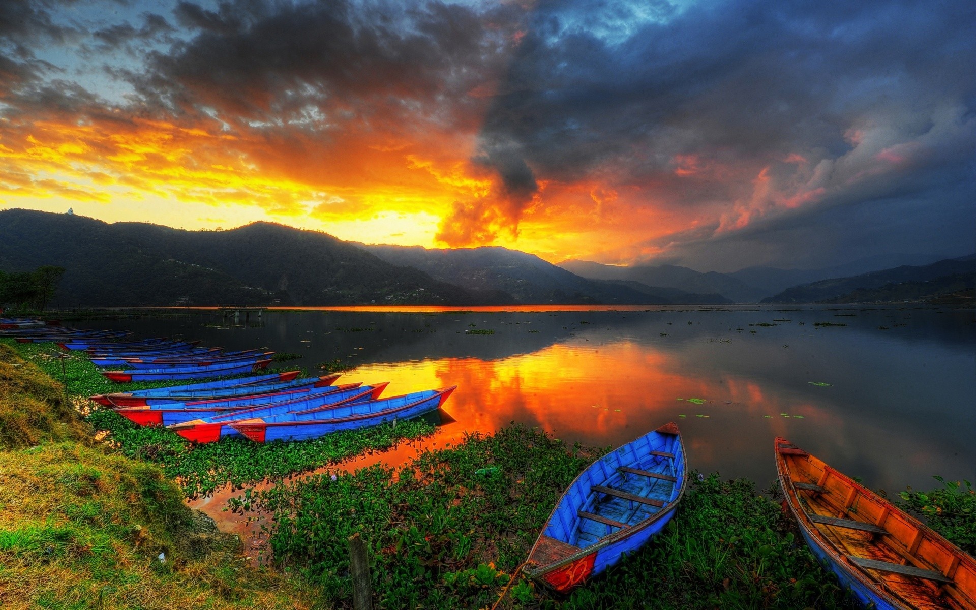 lake water sunset dawn landscape nature travel outdoors sky evening