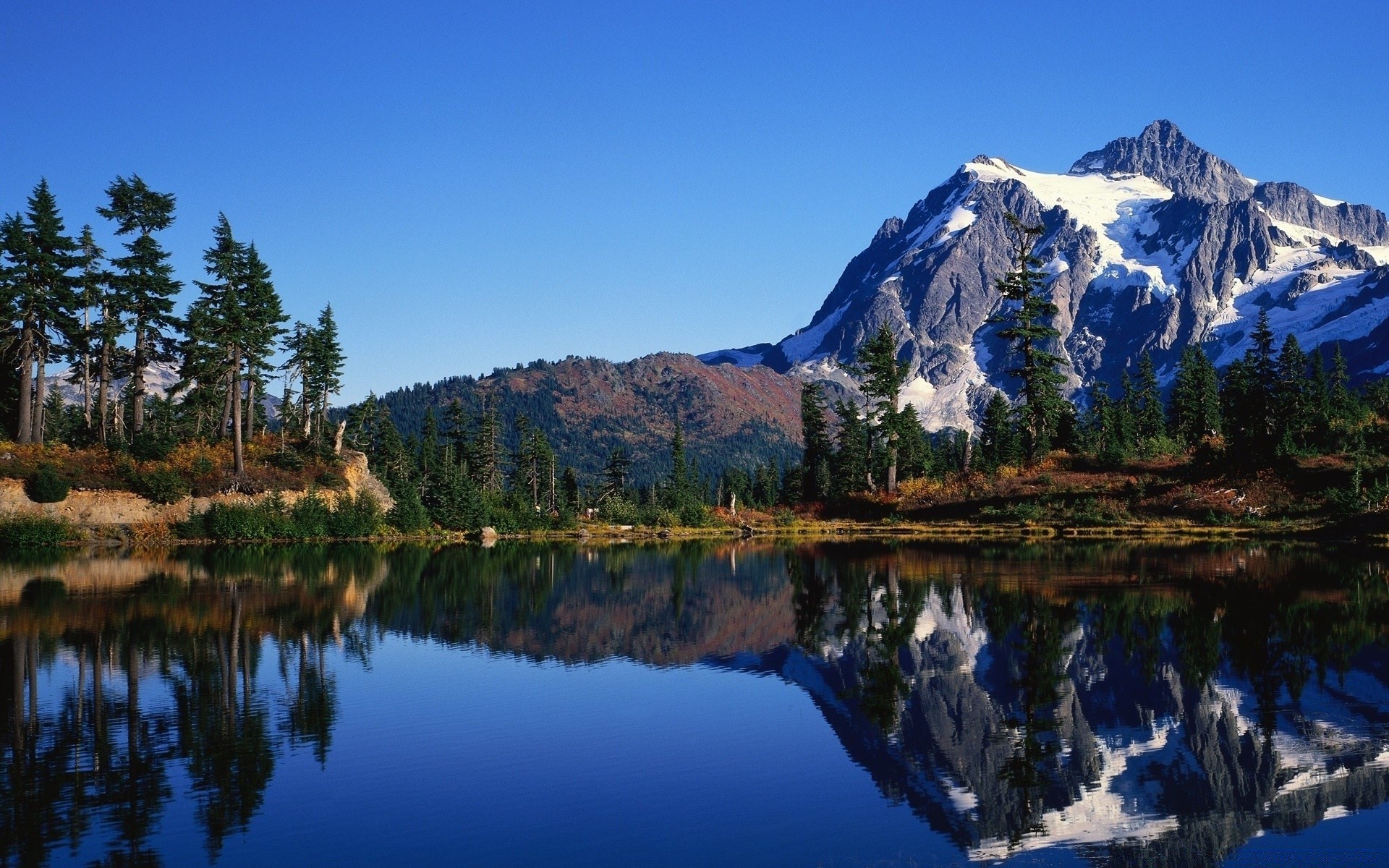 see reflexion wasser berge natur im freien landschaft reisen landschaftlich himmel schnee holz