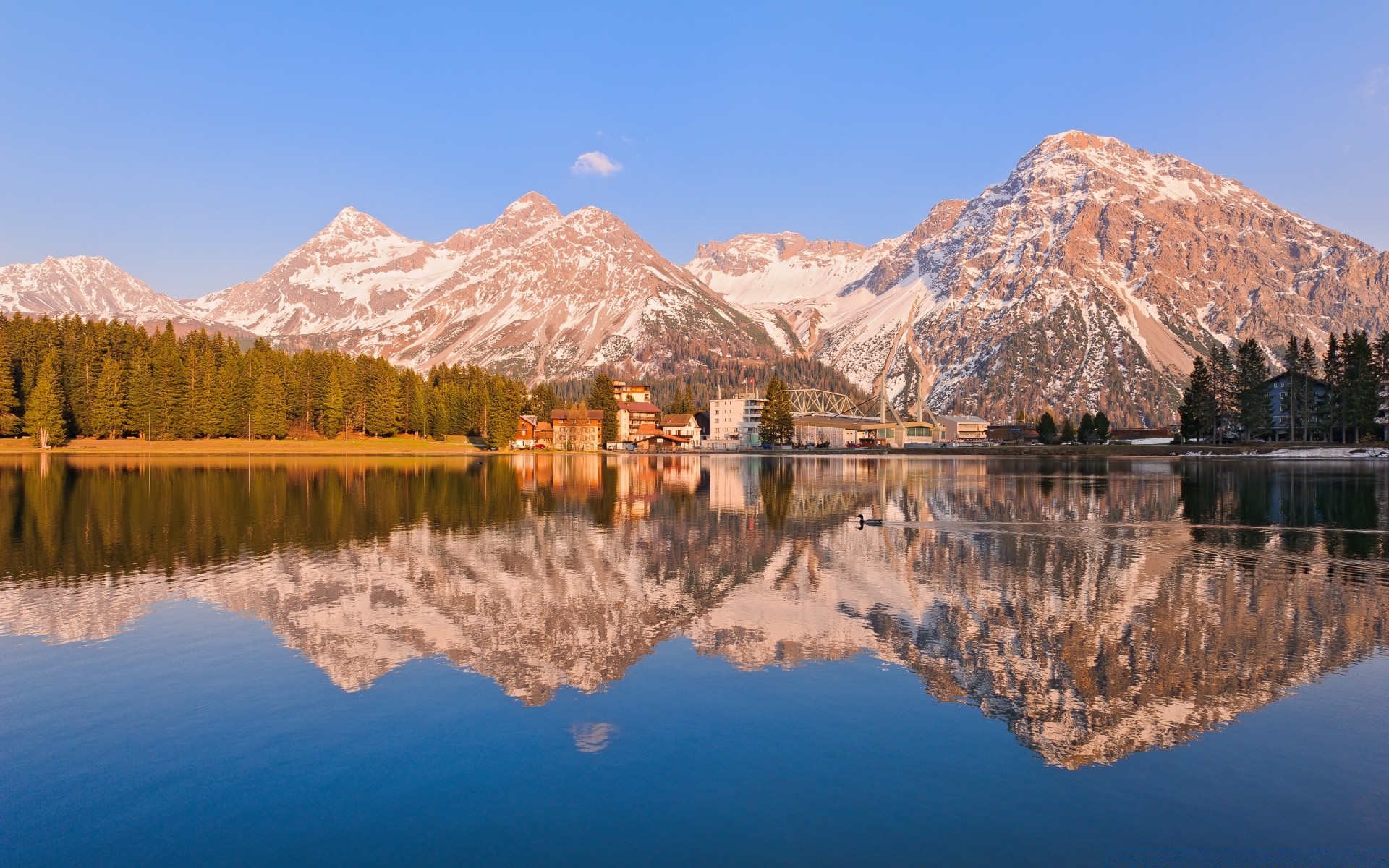 lake reflection mountain water landscape scenic nature snow travel wood sky outdoors daylight valley rock