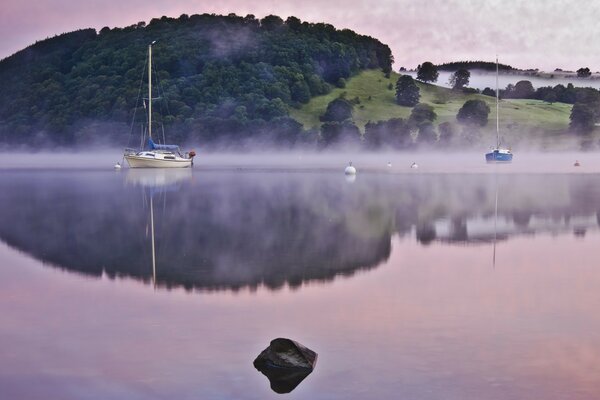 Ship reflection water sky