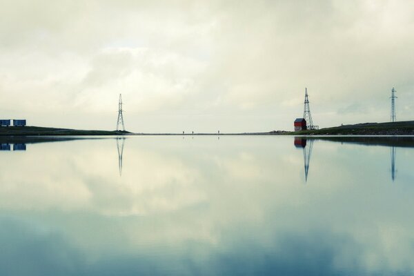 Cielo riflessione acqua nave