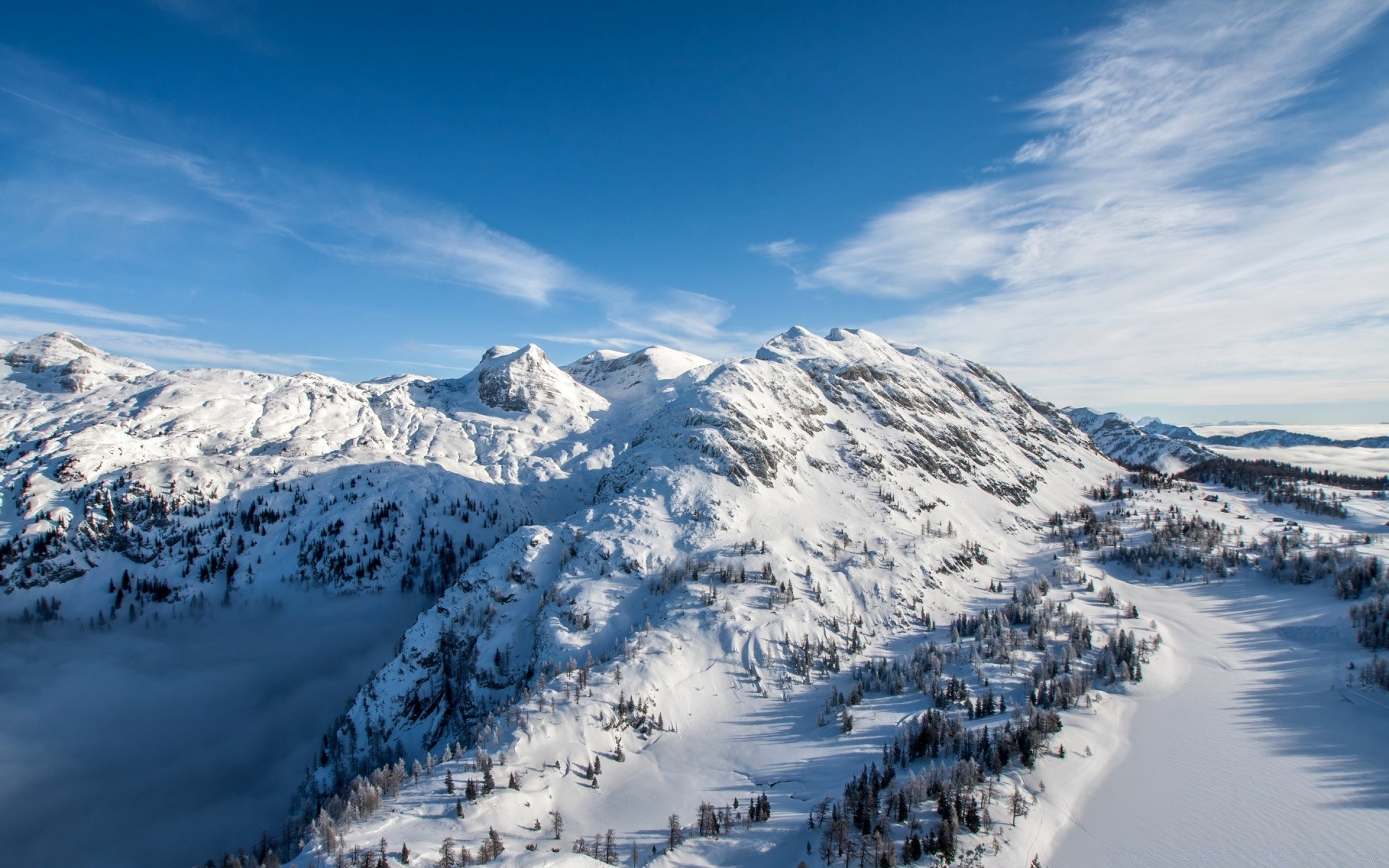 berge schnee berge winter kälte eis malerisch resort berggipfel landschaft reisen