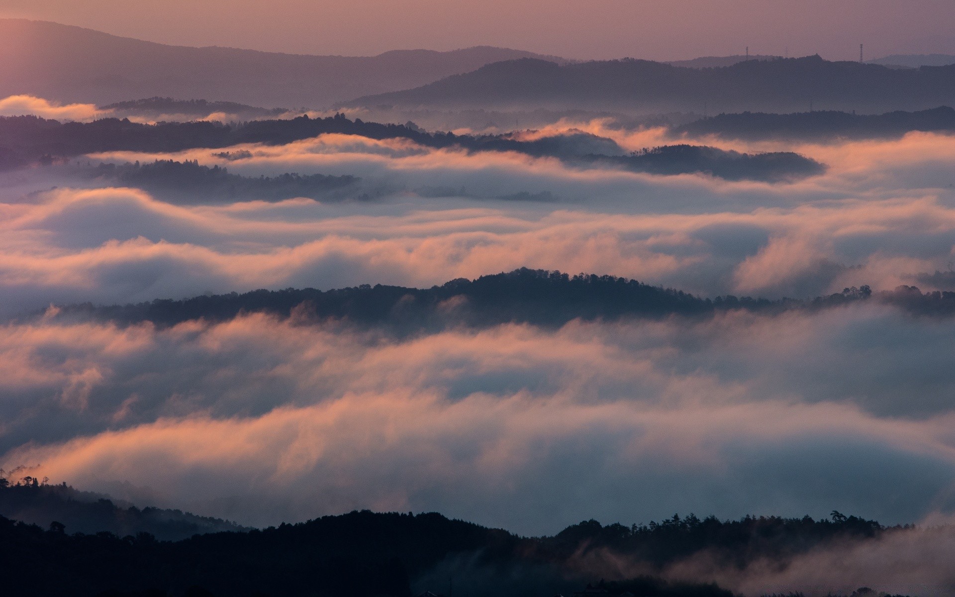 mountains sunset dawn sky landscape evening sun dusk nature travel outdoors mountain fog