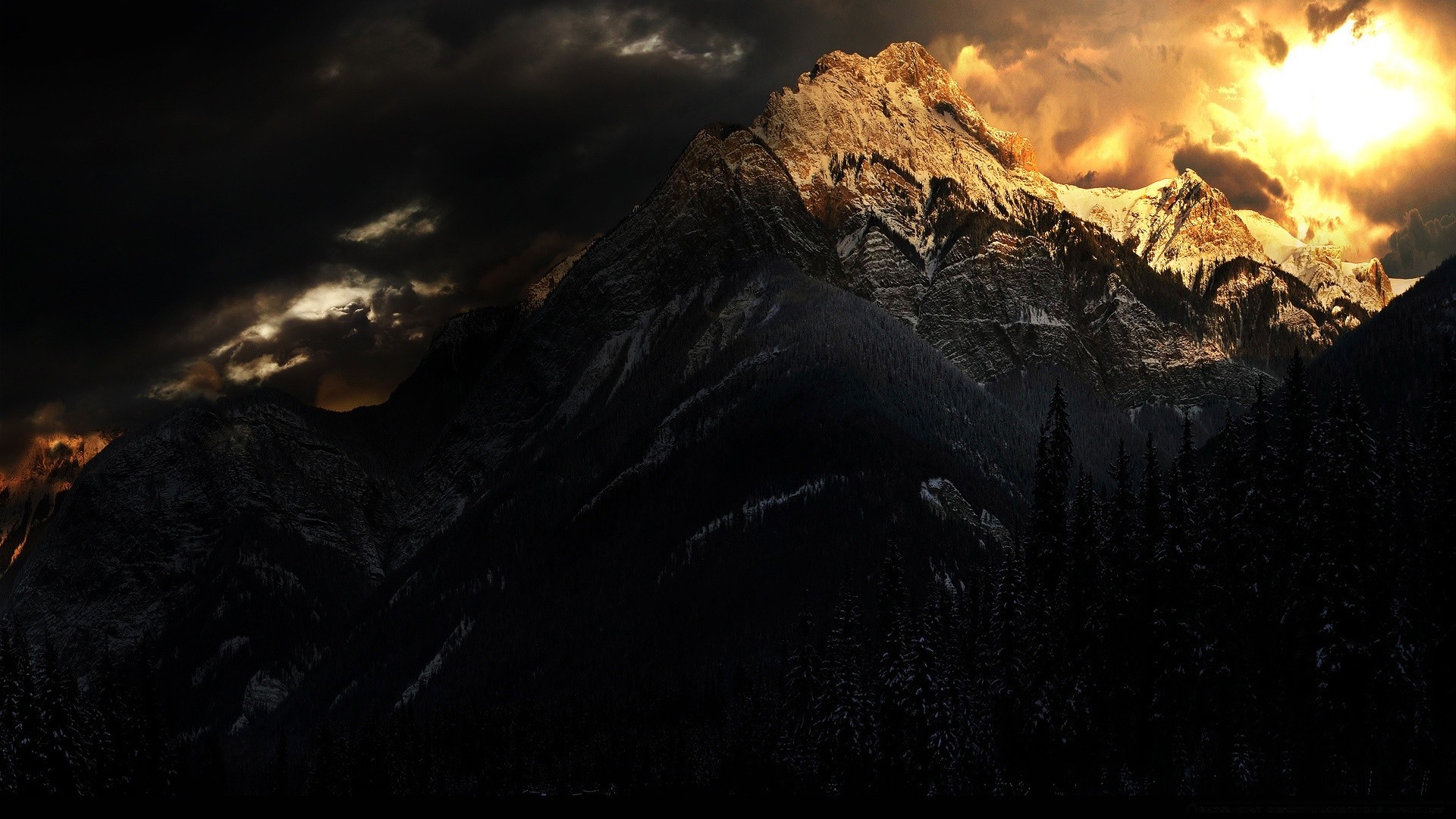 mountains sunset landscape mountain dawn evening snow nature sky light dusk outdoors backlit water travel rock sun