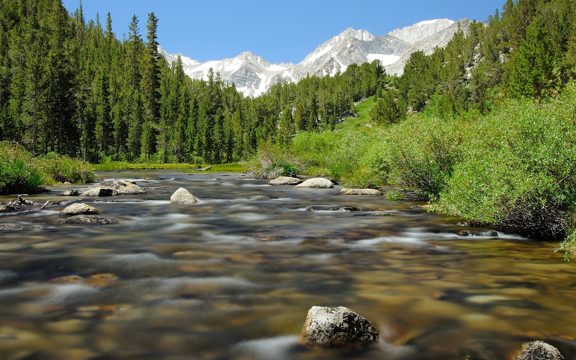 mountains water nature wood river outdoors landscape mountain travel stream scenic rock fall tree lake wild sky snow reflection