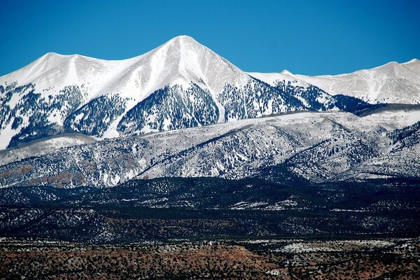 Mountains with snow-capped peaks