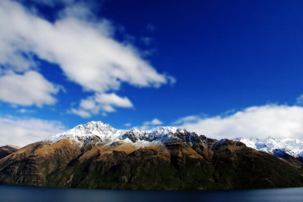 Mountain landscape and blue sky