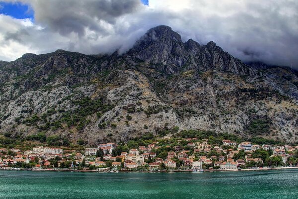 A small village lying near the mountains