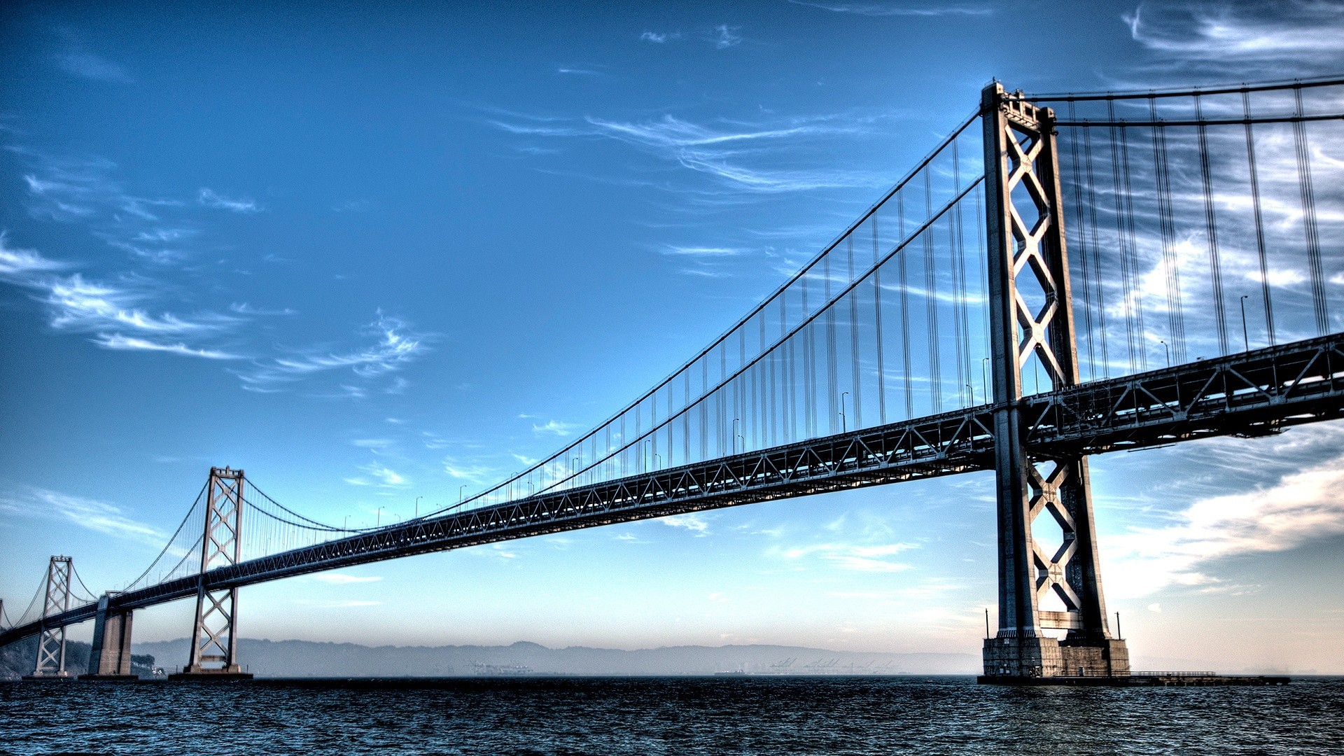 ríos estanques y arroyos estanques y arroyos puente puente colgante agua suspensión cielo arquitectura conexión viajes puesta del sol sistema de transporte río construcción ciudad suspender acero mar océano